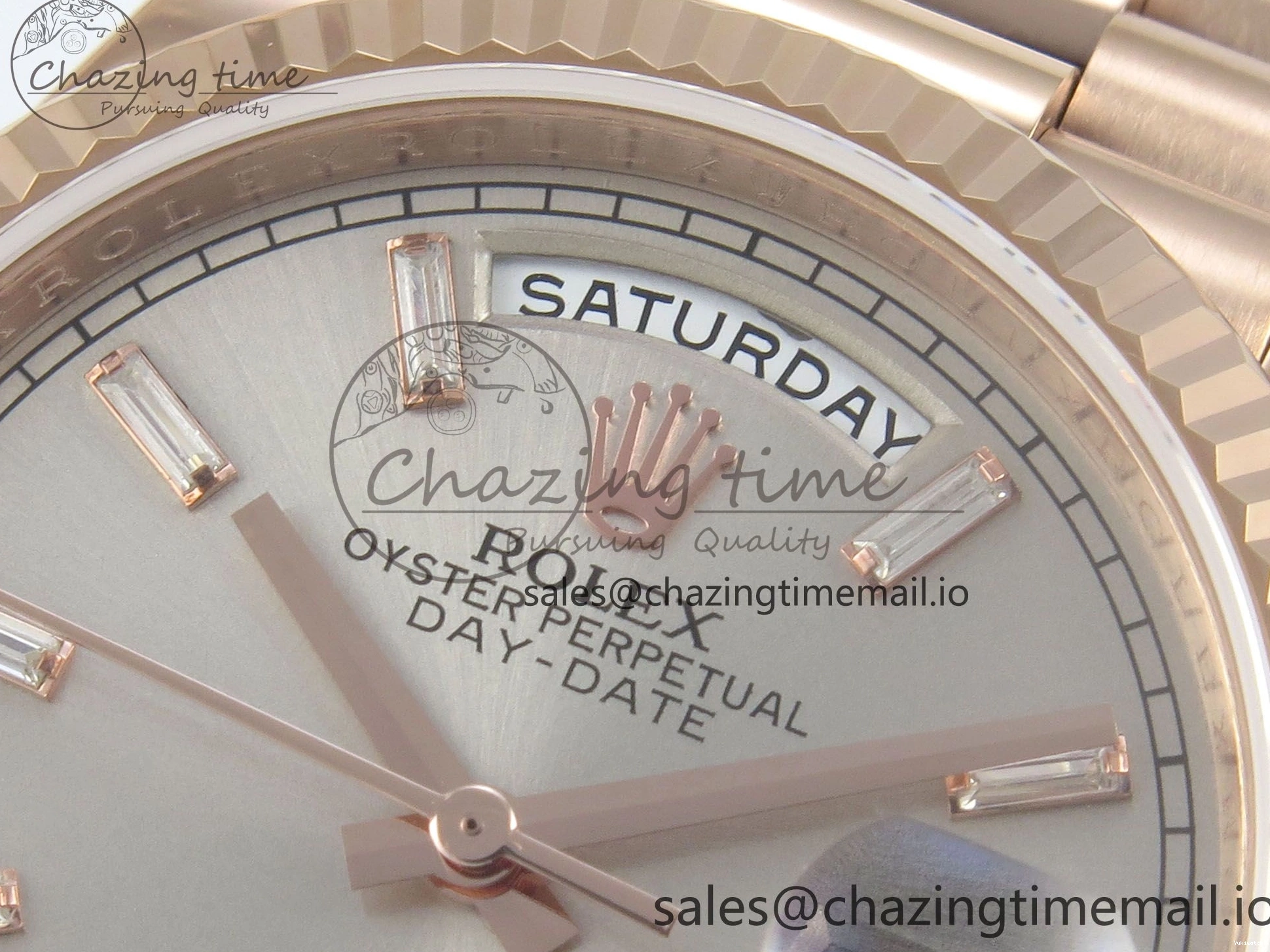 KF President 36 Weight) Day A2836 1:1 Edition Bracelet Date RG Best Crystal (Gain 128235 Dial on Silver 0125